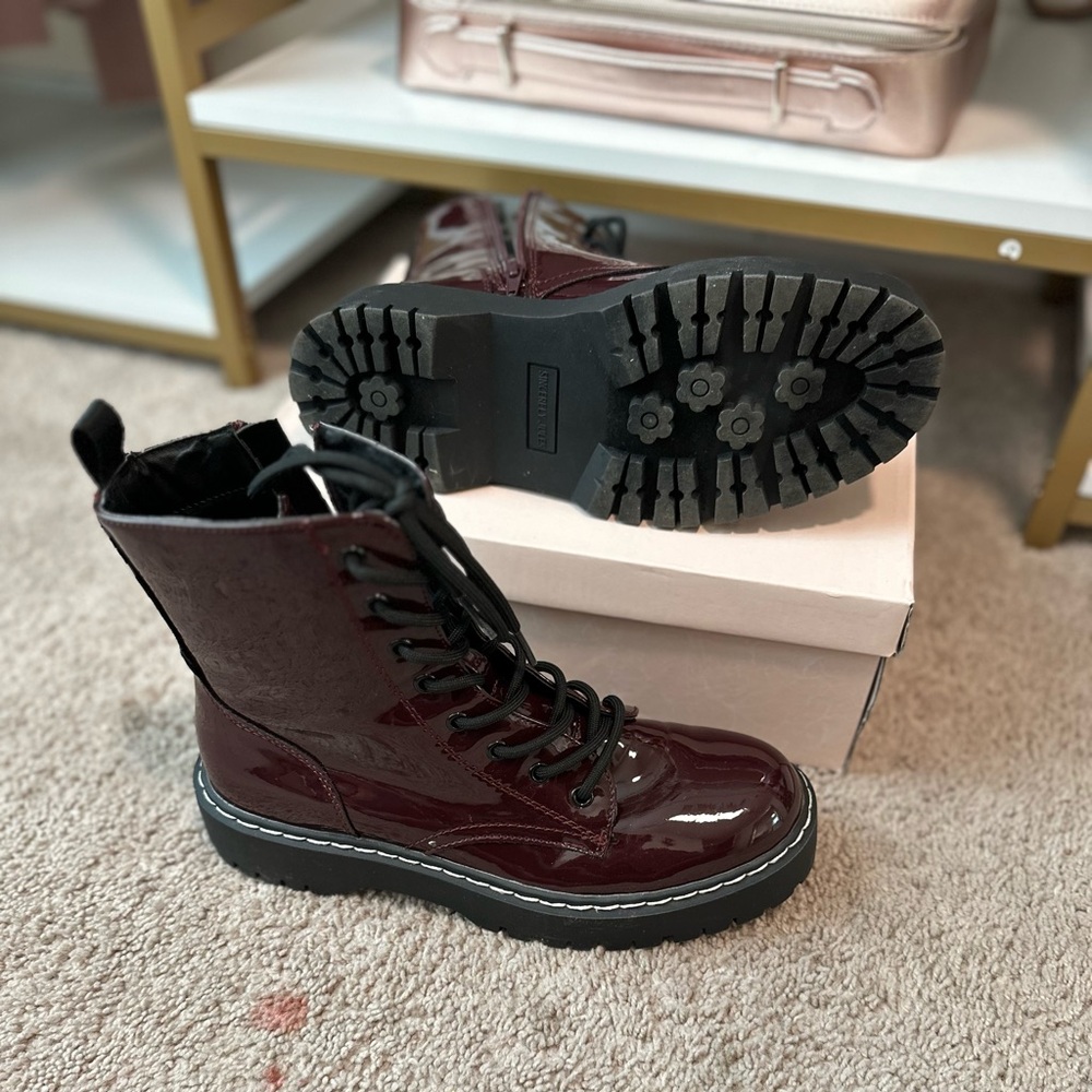 Burgundy boots